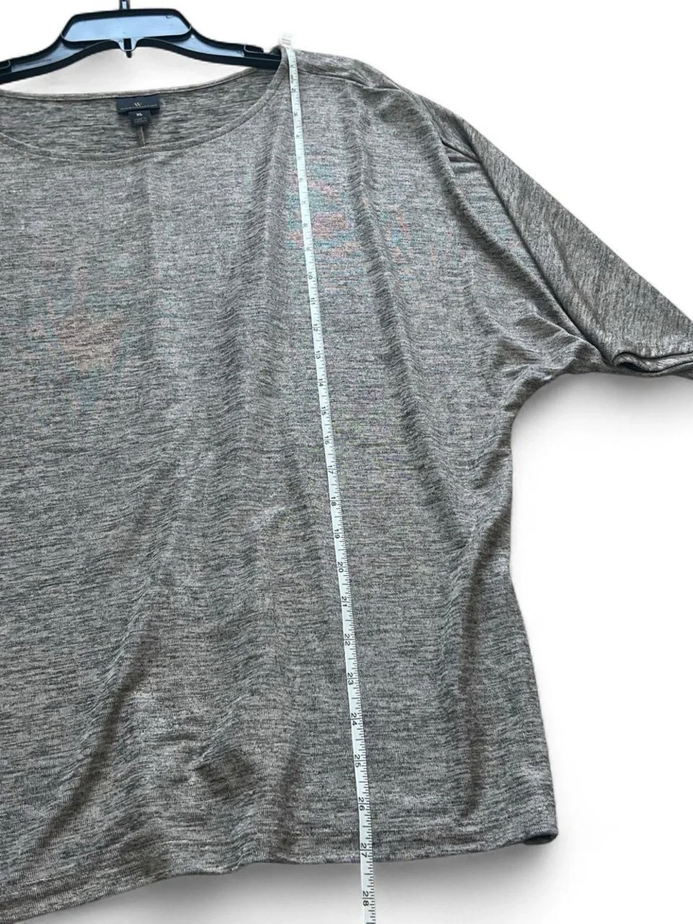 Worthington Relaxed Scoop Neck Women's Top - Gray/Brown
